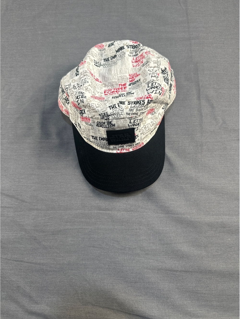 Disney Parks Star Wars Famous Quotes Adjustable White Black Red Hat Cap NWOT